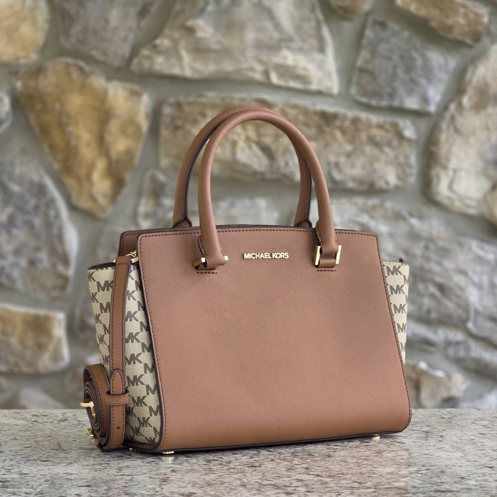 Michael Kors Selma Medium Brown Satchel